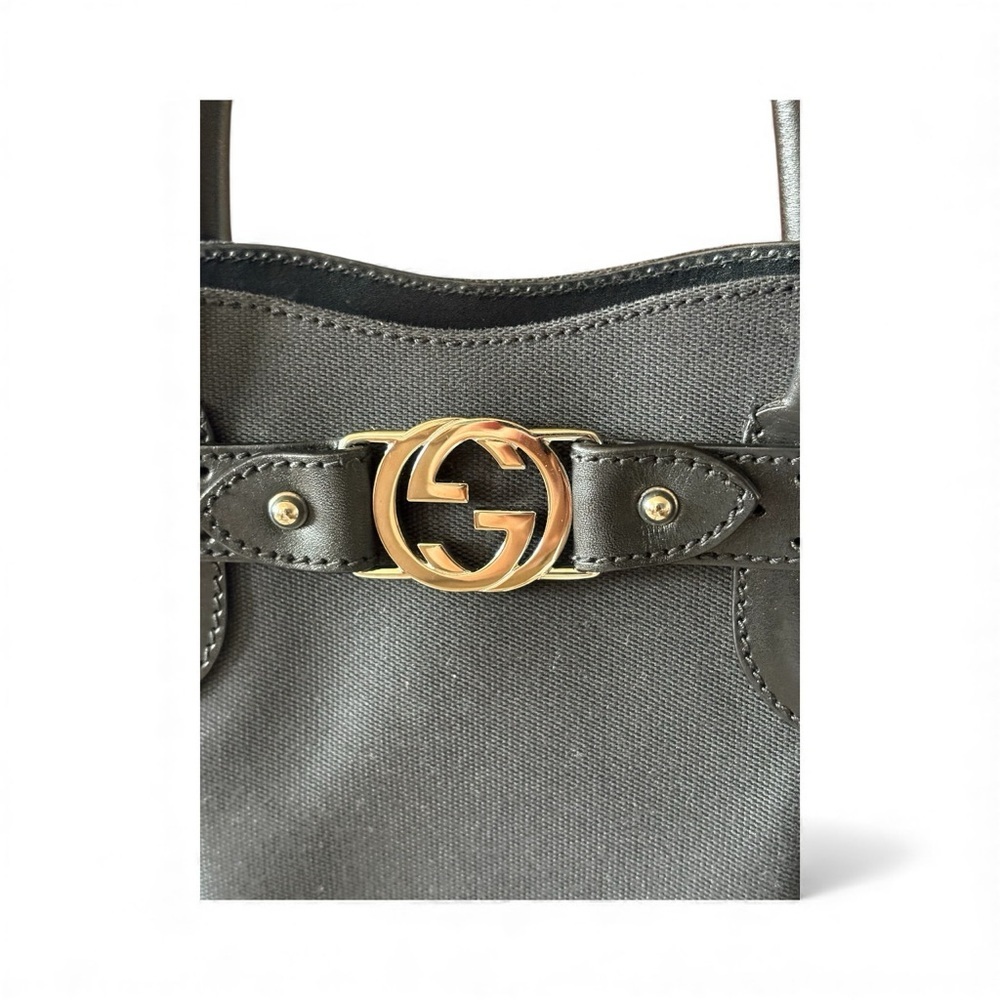 Gucci Tom Ford Era black Canvas and Leather Tote bag like new - Picture 9 of 16